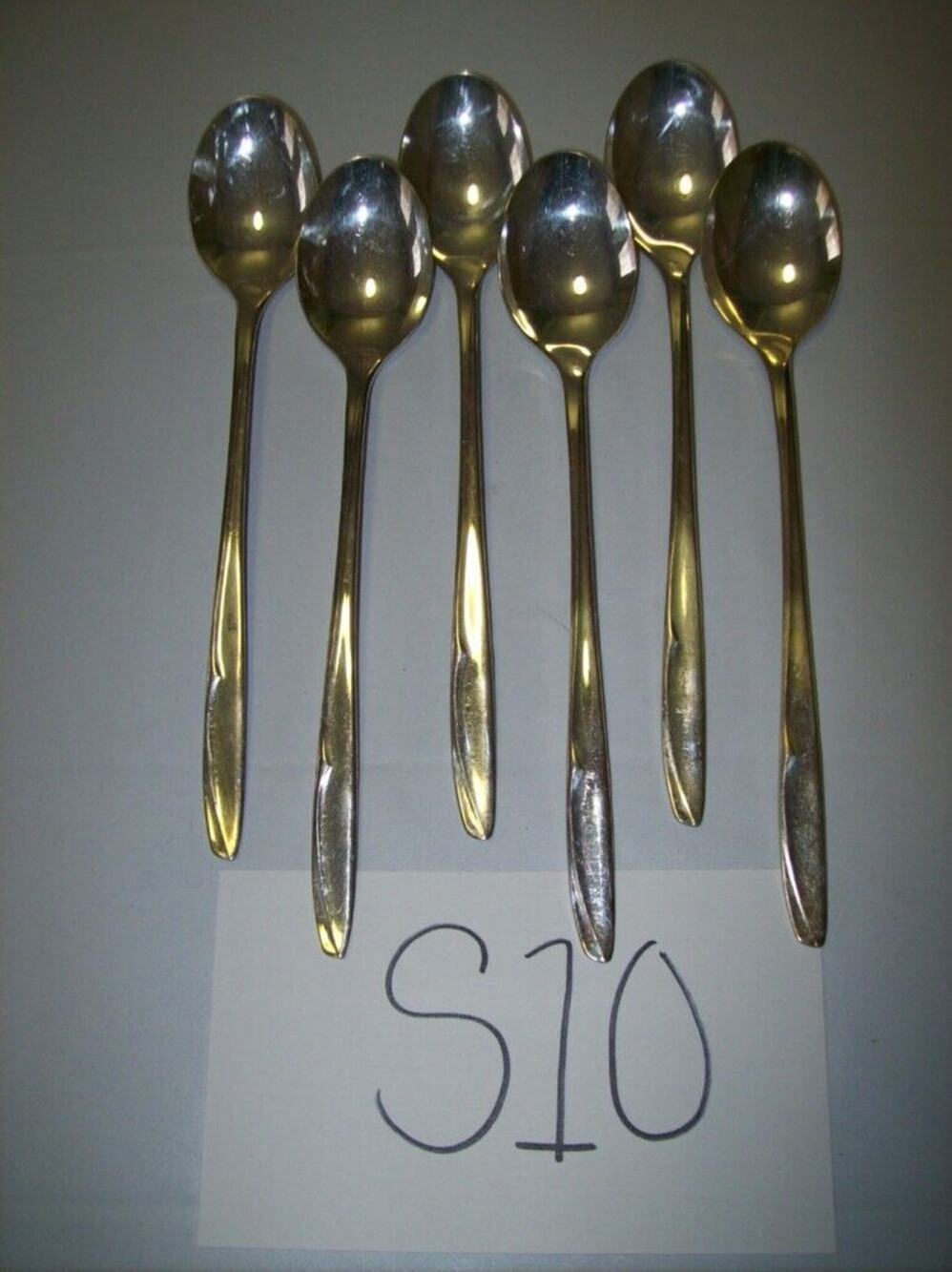 6 Supreme Silver Plate Iced Tea Spoons Estate -1211S10